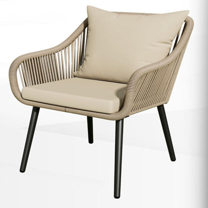 5 Piece Twisted Rattan Patio Dining Set With Table