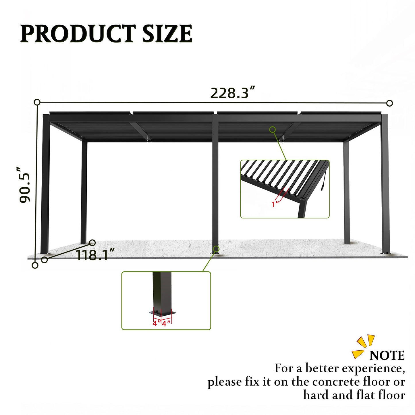 Premium Louver Pergola Aluminium Frame & Louvers