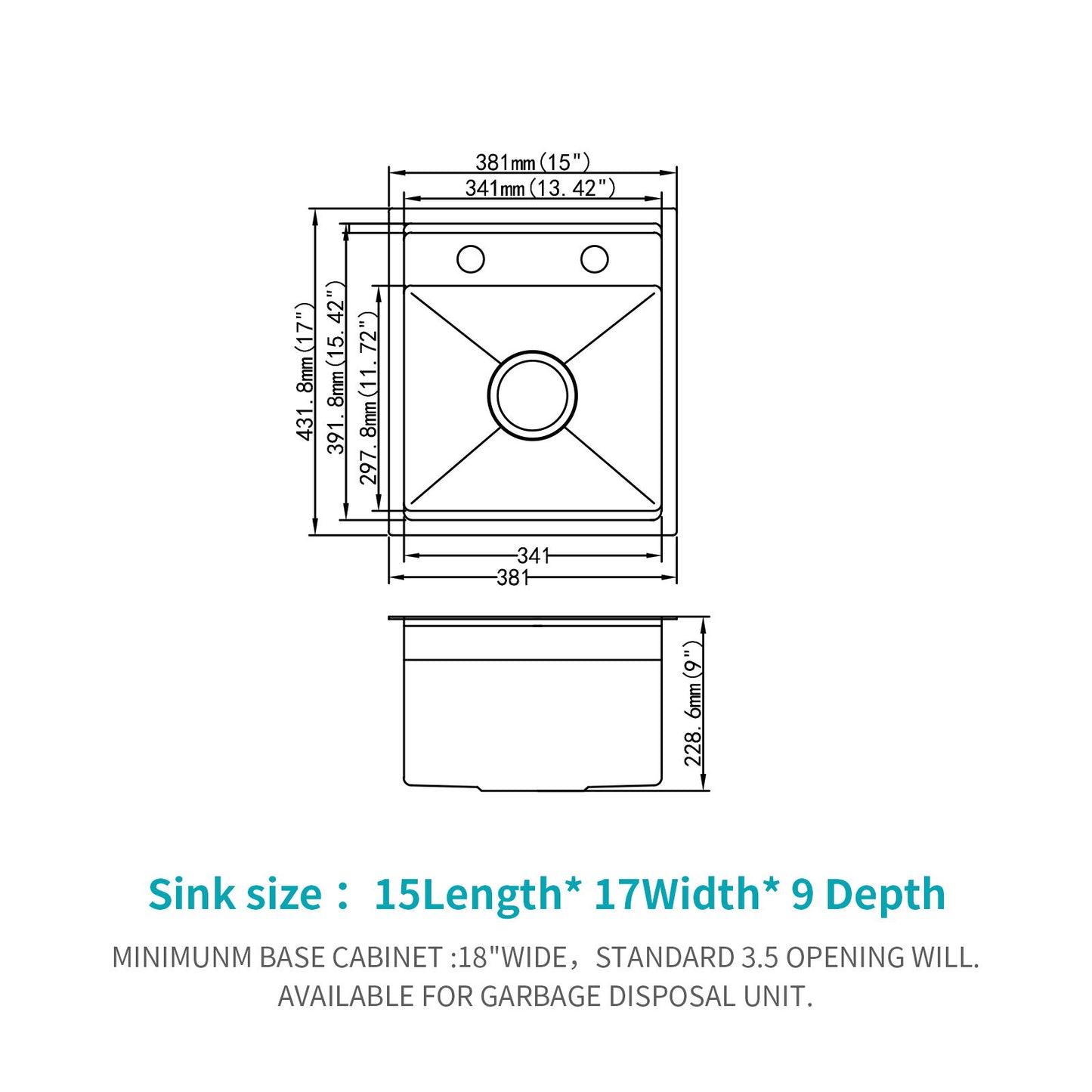 Modern Undermount Bar Sink With Folding Faucet