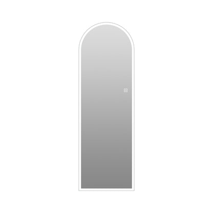 65" X 21" Arched LED Full Length Mirror, Wall Mounted Lighted Full Body Mirror With Frosted Edge Lighting, 3 Color Temperatures & Stepless Dimming - Silver