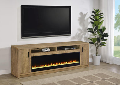 Eddy - 79" 2-Door TV Stand Fireplace Media Console - Mango