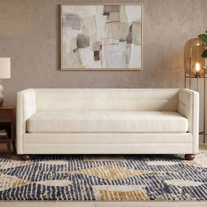 3 Seater Sofa Upholstery With Square Arms, Living Room Couch