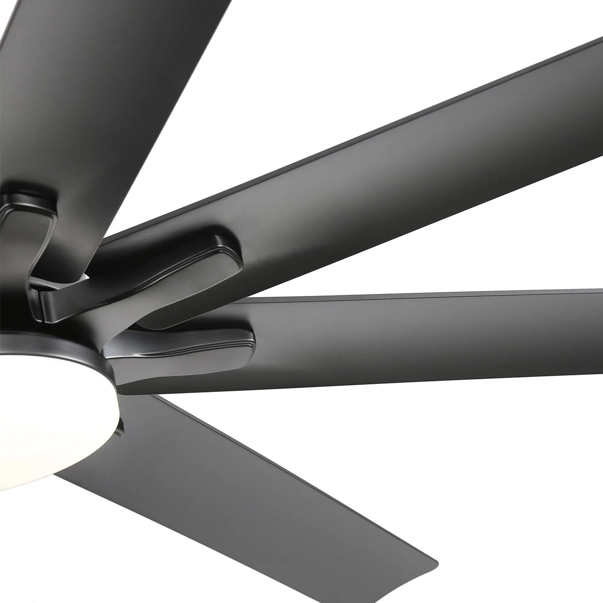 66" Ceiling Fan With Dimmable LED Light, 8 Blades, Smart Remote Control, Reversible DC Motor, For Home Office - Matte Black