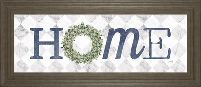 18x42 Home With Eucalyptus Wreath I By Marla Rae - Gray