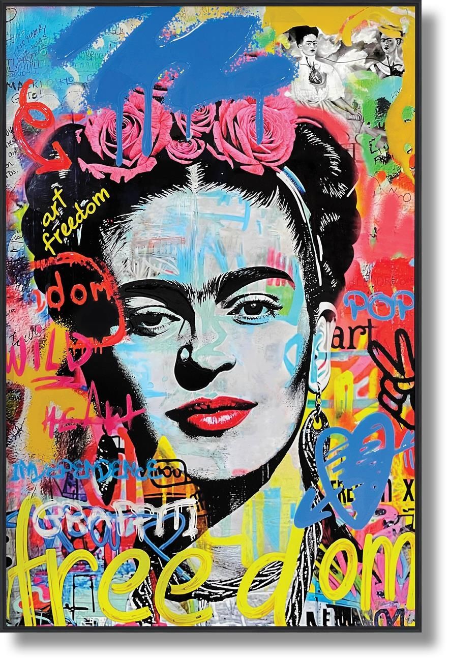 Urban Vivid Muse - 32" x 47" Framed Wall Art - Blue