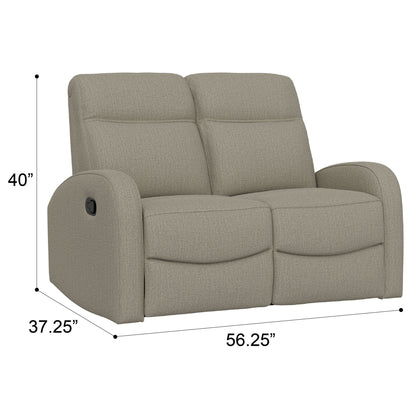 Manual Reclining Loveseat With Dual Seating Support For Living Room