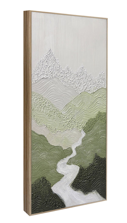 Verdant Passage I Hand-Painted Canvas In Frame - Black / Green