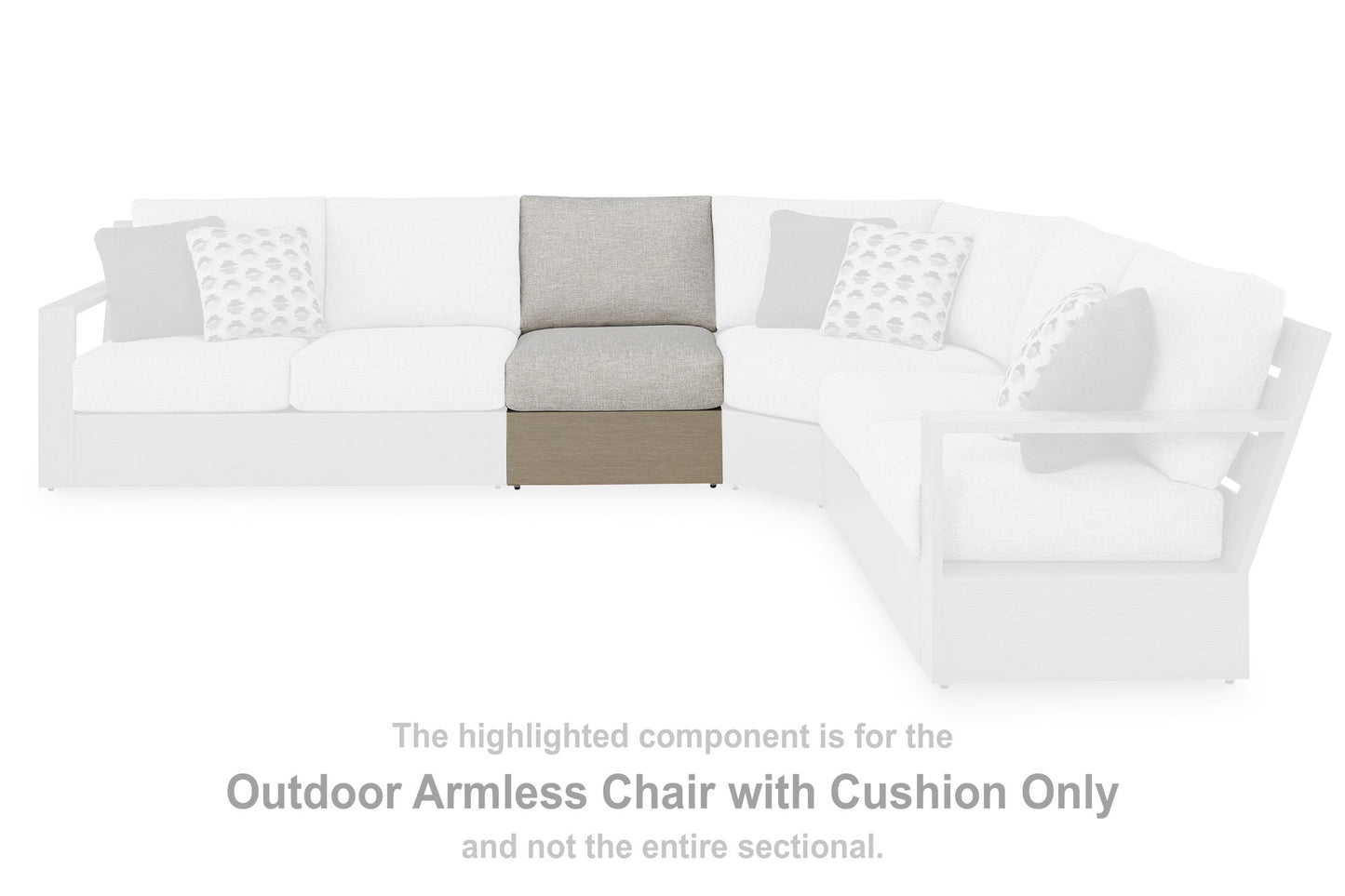 Kimpton Isle - Armless Chair With Cushion - Brown / Beige