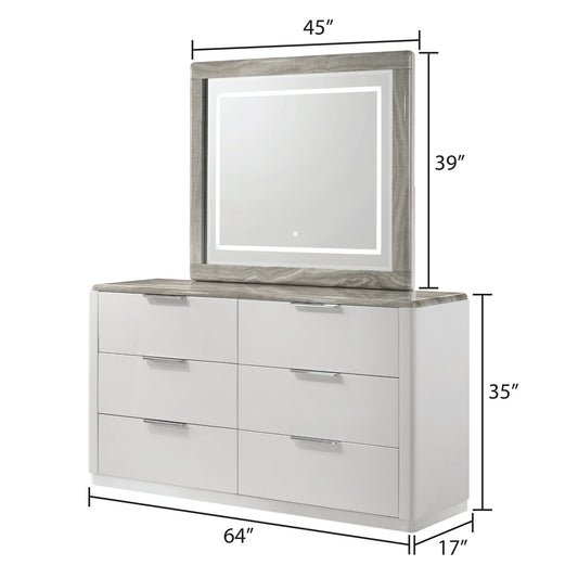 Jazz - 6 Drawer Dresser (Mirror Not Included) - White