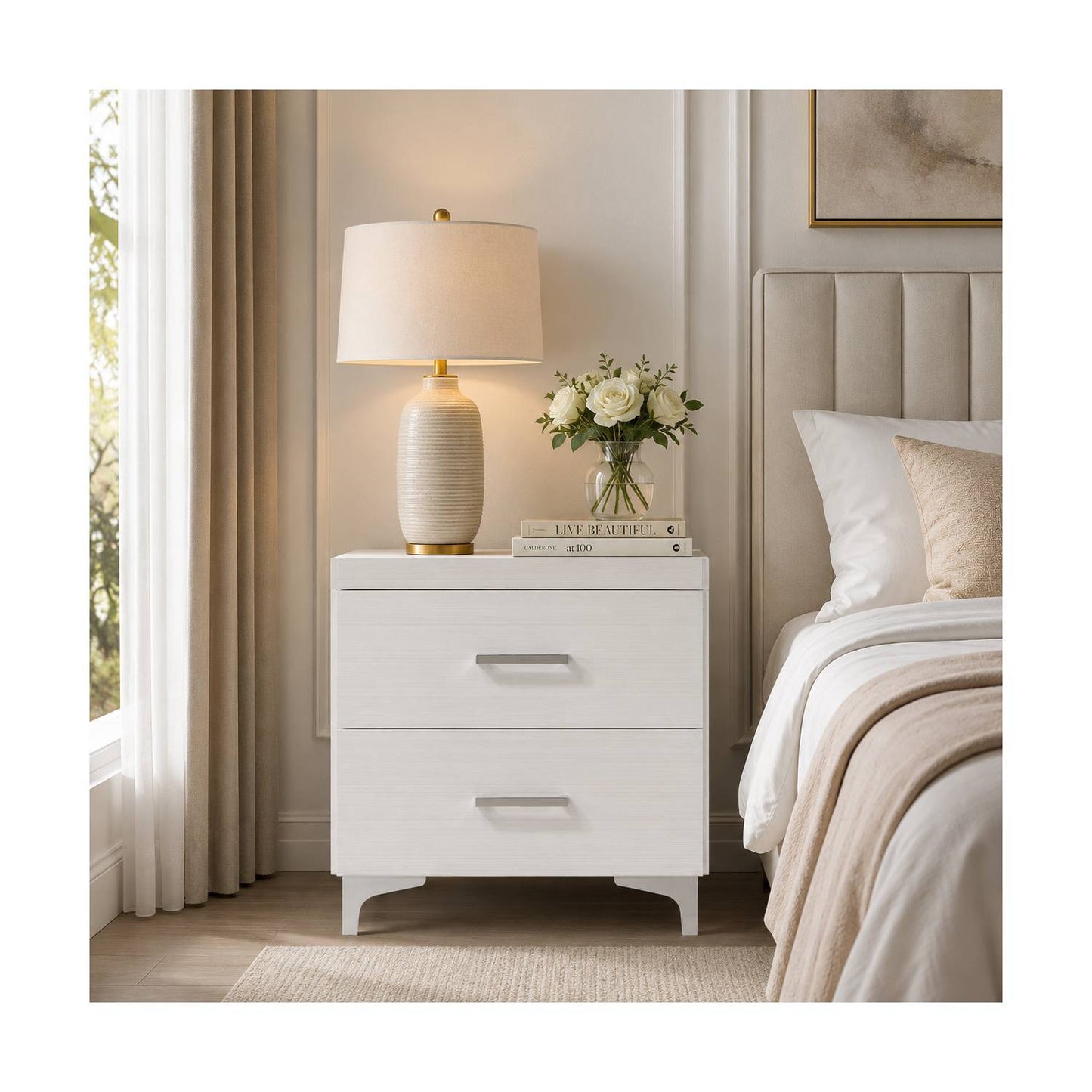 Casilda - Nightstand With Dovetail Drawers - White