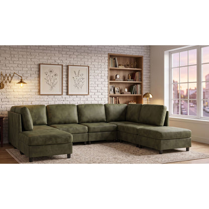 Upholstered Modular Sectional With Custom Configuration And Removable Cushions