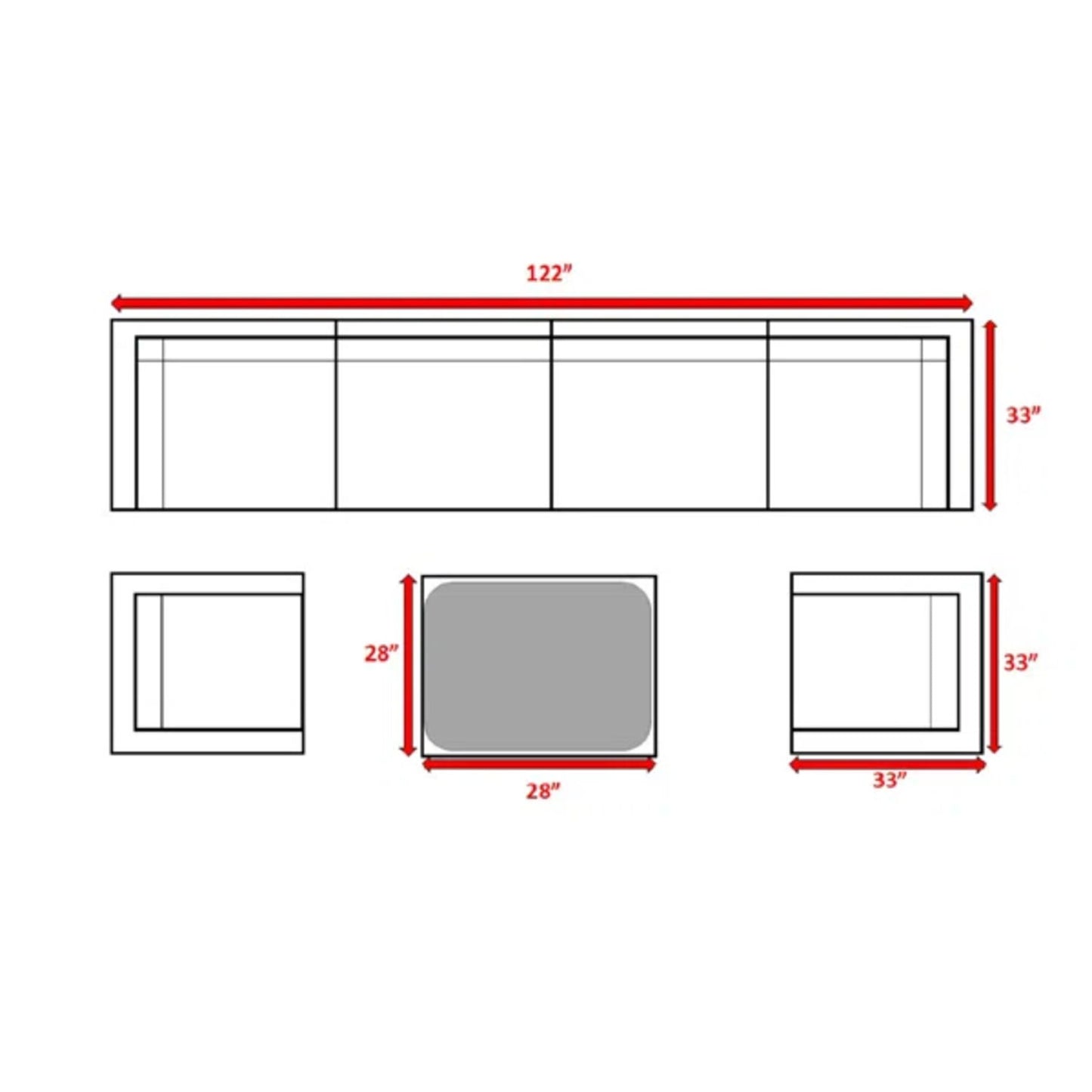 Stylish Entertainment Sectional Set, Outdoor Living