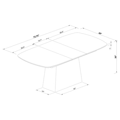 Idlewild - Extension Leaf Dining Table With Tapering Pedestal Base - Black
