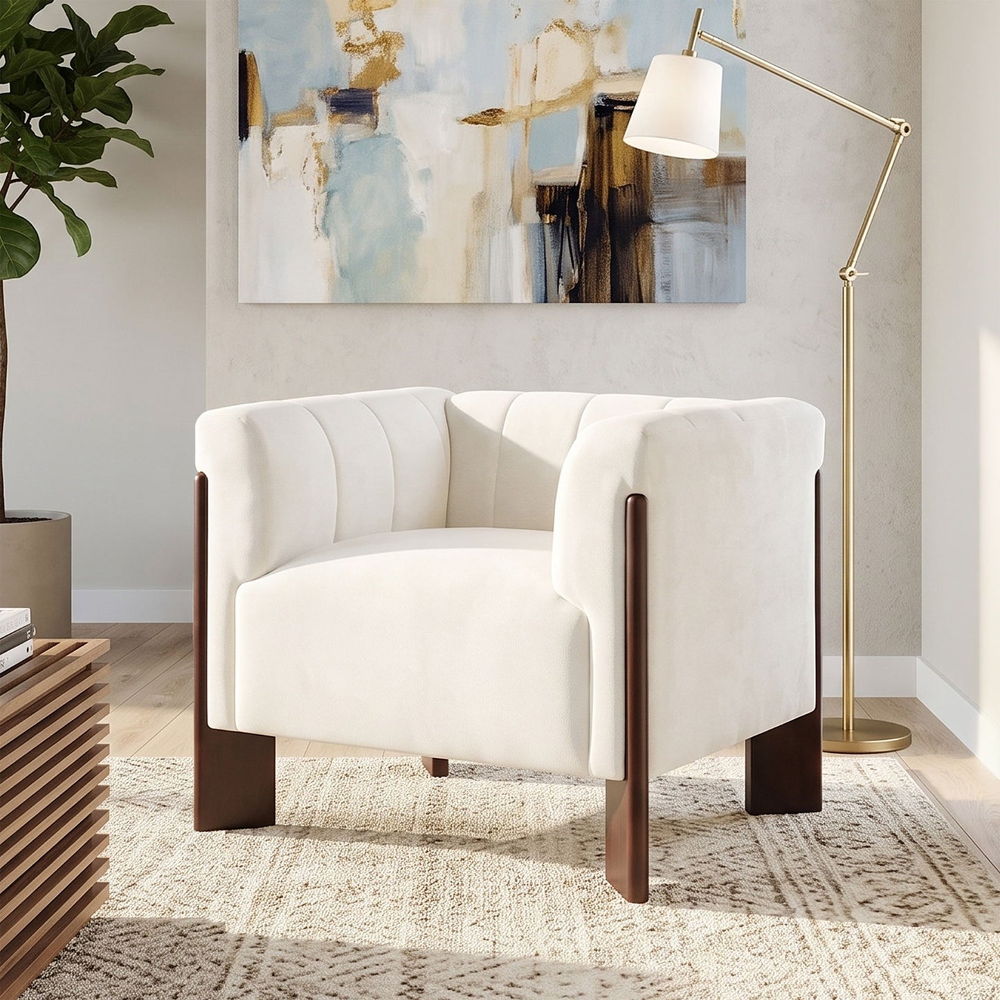Accent Chair With Tight Back For Living Room