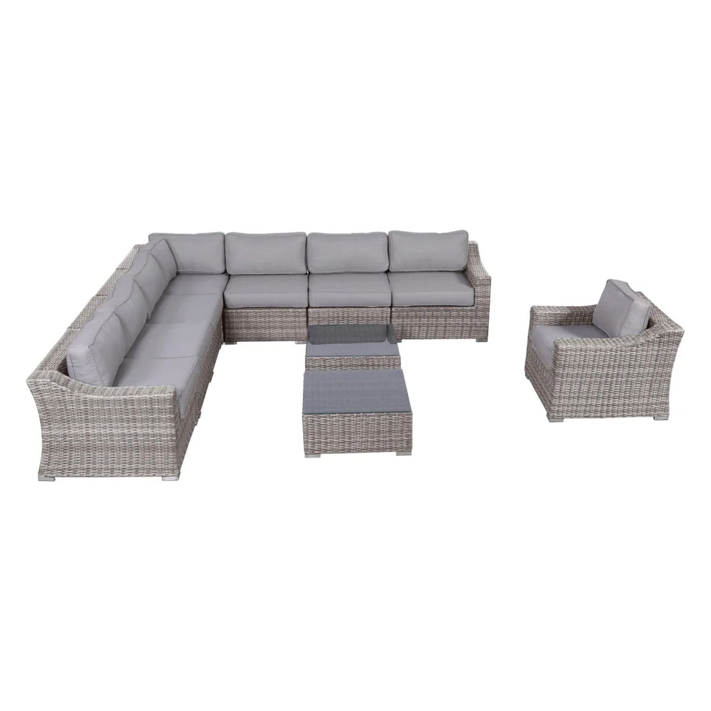 Outdoor Wicker Conversation Set With Cushions, All Weather