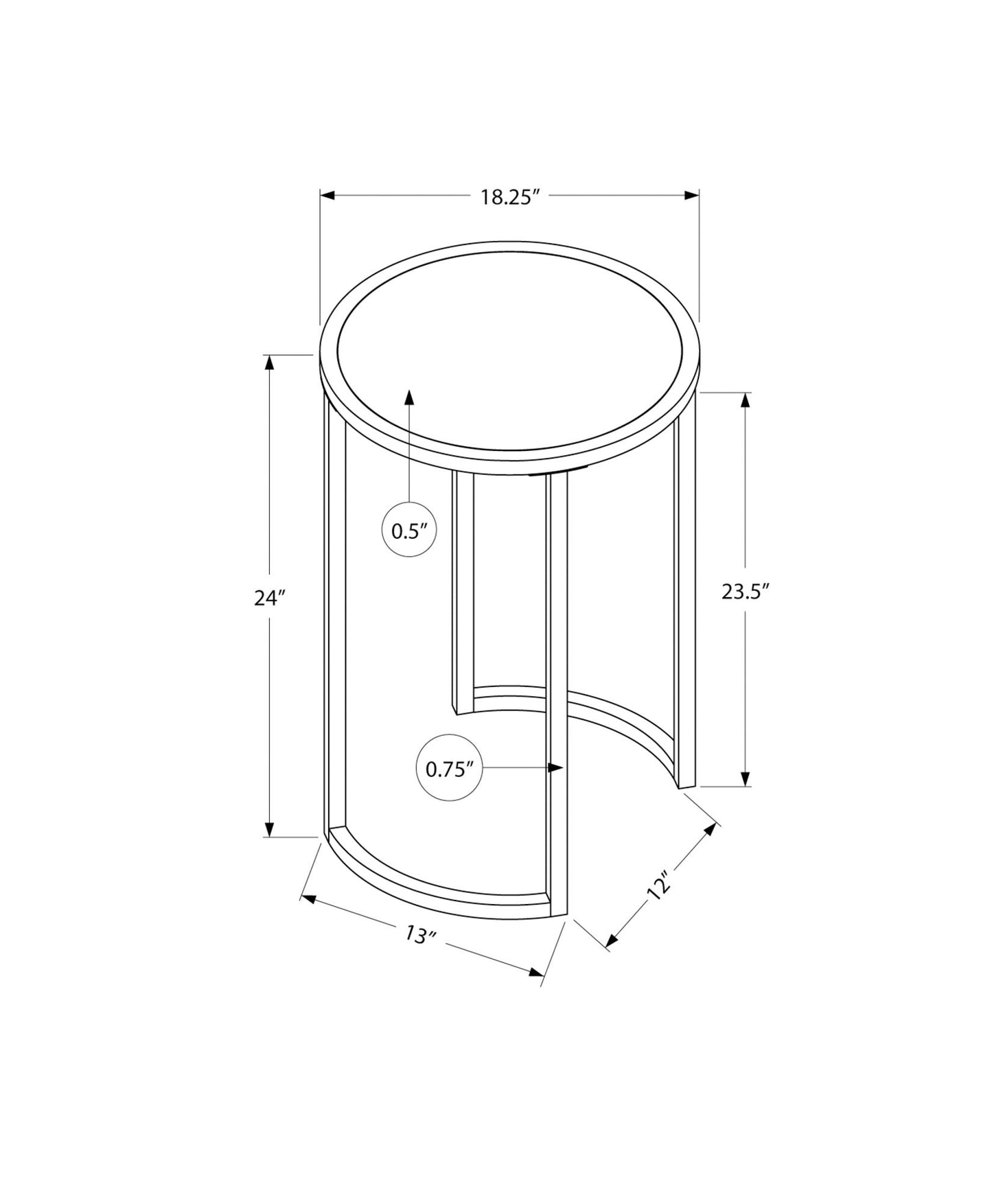 Round Accent Side Table, Contemporary & Modern
