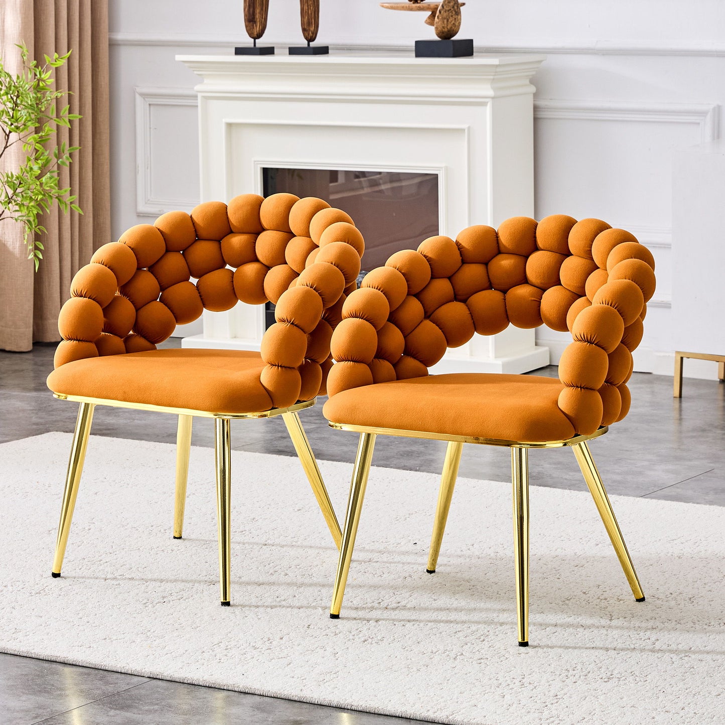 Puffy Bubble, Ball Chain Chairs For Dining Room (Set of 2)