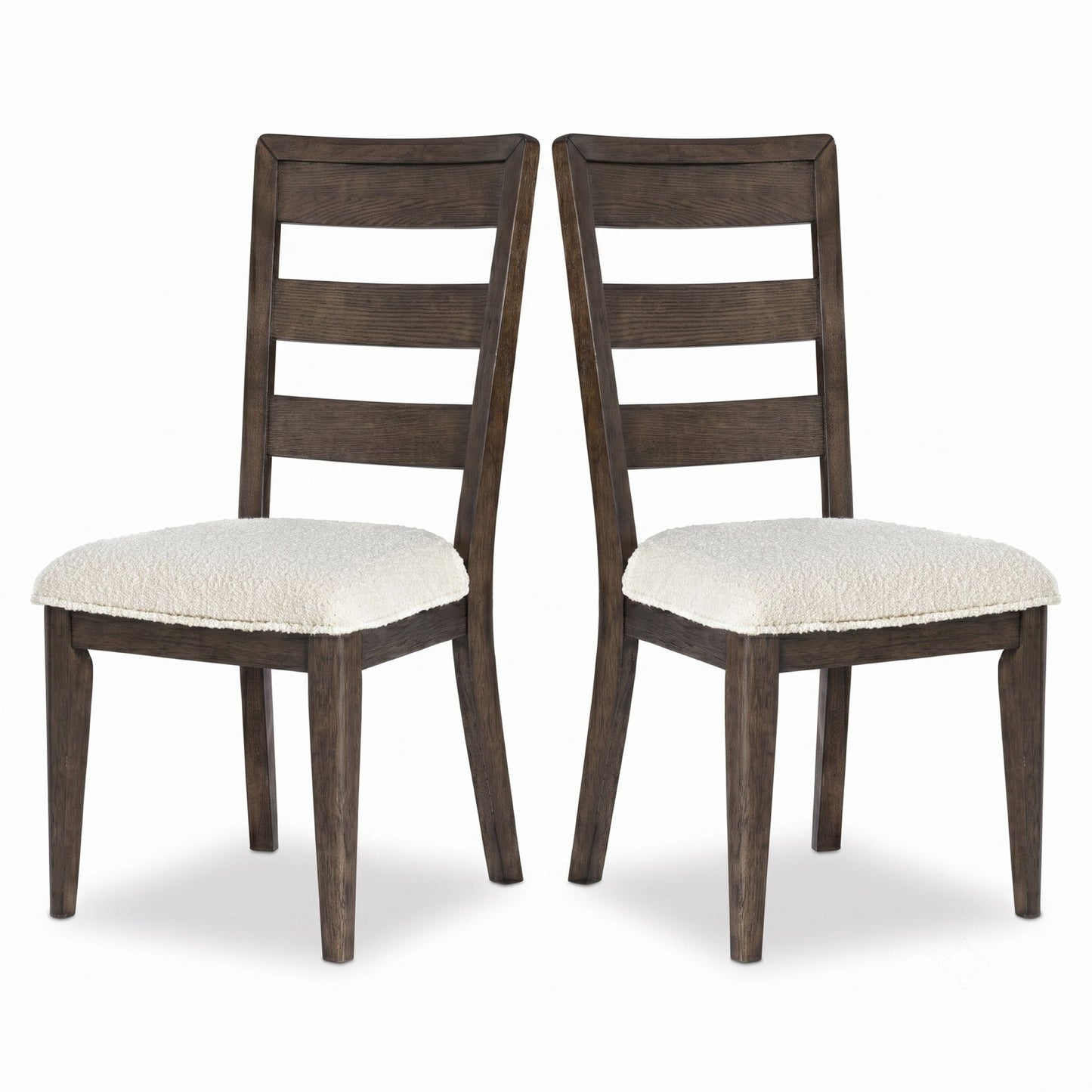 Upholstered Dining Chair With Ladder Back Design (Set of 2)