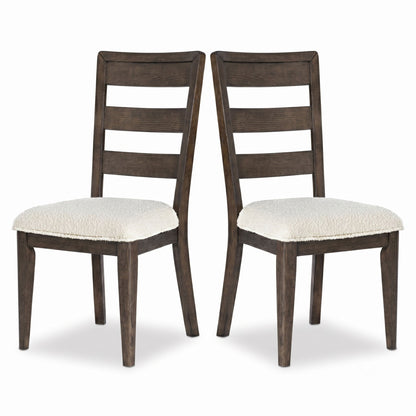 Upholstered Dining Chair With Ladder Back Design (Set of 2)