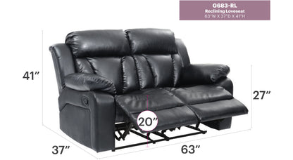Daria - Cozy Padded Love Seat For Relaxation