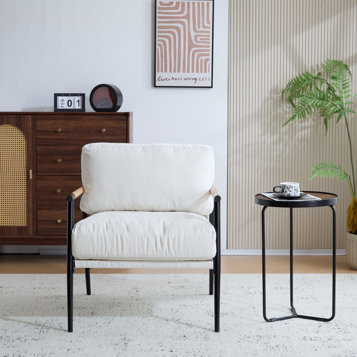 Modern Accent Chair With Cushions, Cozy Seating