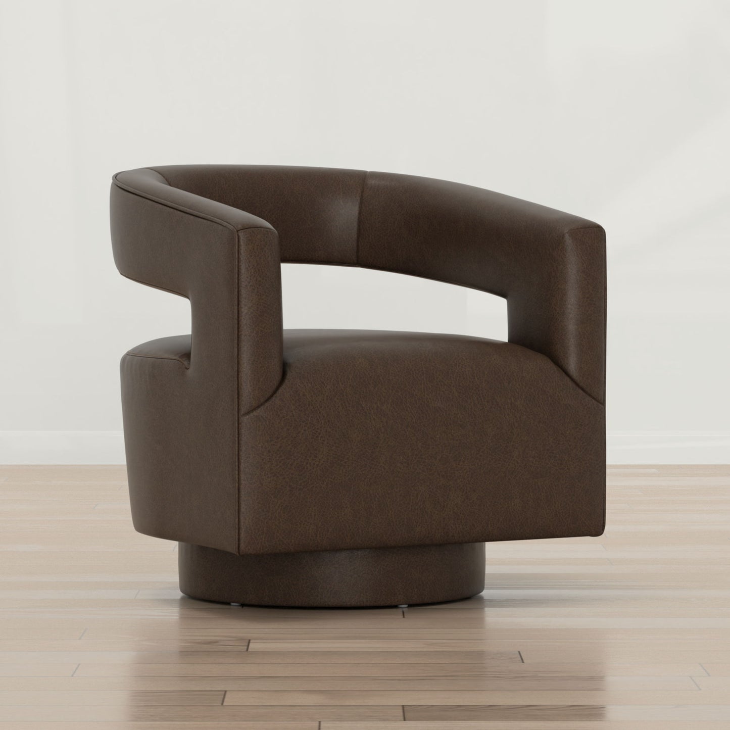 Swivel Accent Chair With Geometric Backrest
