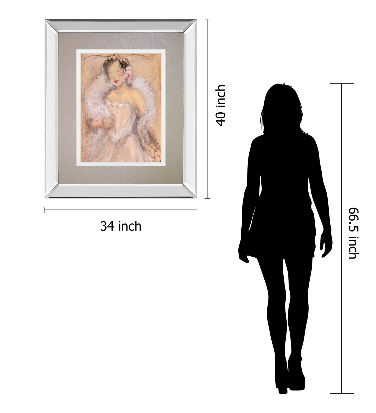 Stole My Heart I By Dupre - Mirror Framed Print Wall Art - Pink