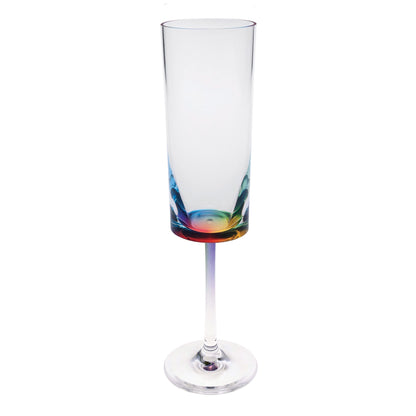 Halo - Oval Unbreakable Plastic Champagne Flutes Acrylic Wedding Glasses, 4Oz Capacity (Set of 4) - Clear