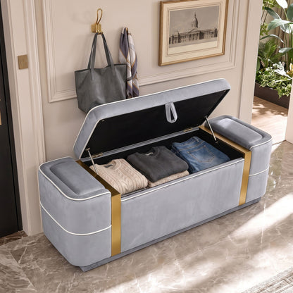 Storage Bench Upholstered Ottoman Bed End Bench With Lift Top Storage