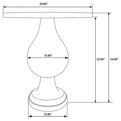 Stain Pedestal Accent Table Elegant Design With Round Top - Black
