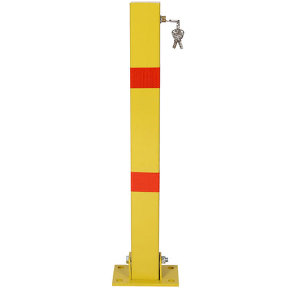 Square Parking Bollard Pole Barrier With Lock For Car Parking Protection And Home Garage Street Decor