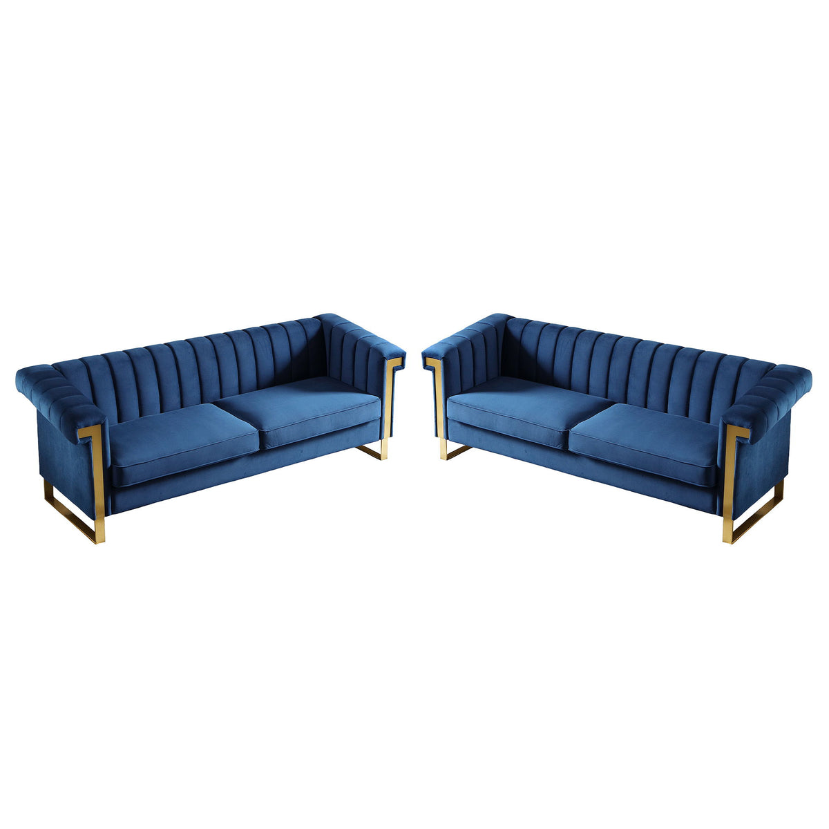 2 Piece Sofa Set With Tufted Back And Deep Seating