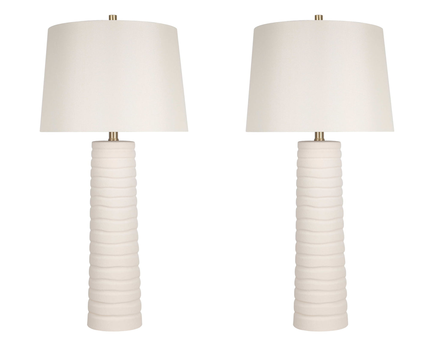 "Calming Flow" Ceramic Table Lamp (Set of 2) - Textured White