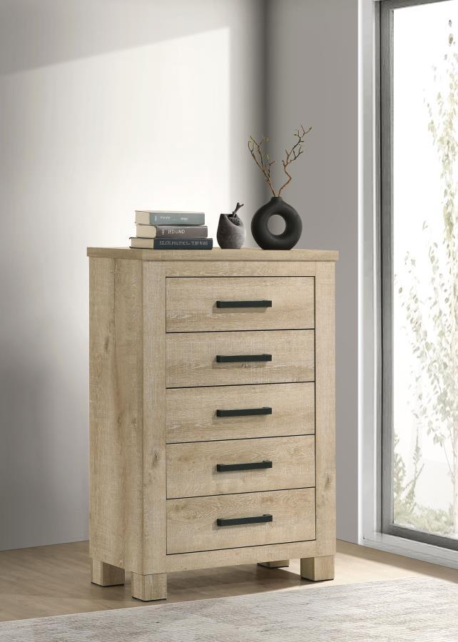 Oakglen - 5-Drawer Bedroom Chest Of Drawers - Weathered Oak