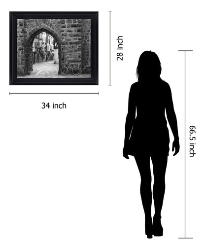 Quiet Passageway - 28" x 34" Framed Wall Art - Dark Gray