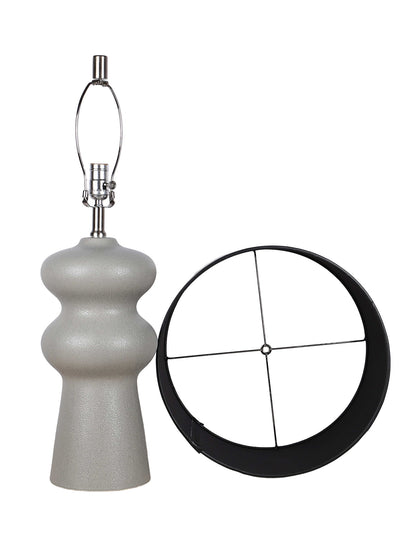 "Echo Essence" Ceramic Table Lamp - Textured Gray