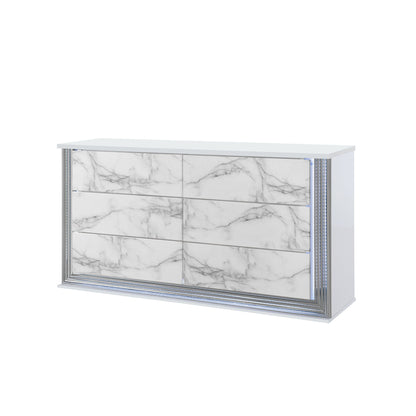 Moon - Dresser With LED Lighting - Marble