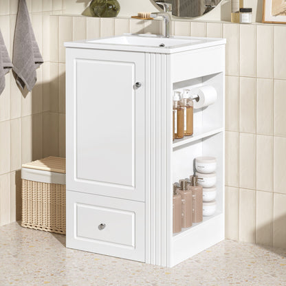 Modern Freestanding Bathroom Vanity With Sink, Soft-Close Drawer, Towel Bar