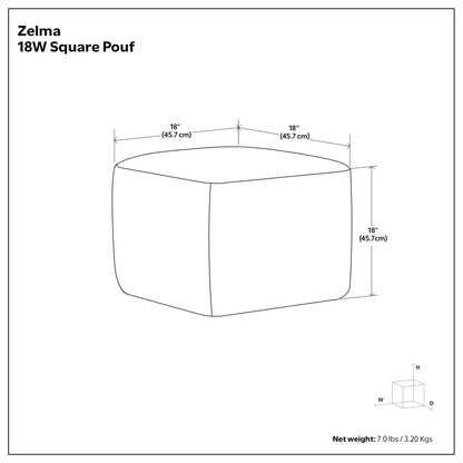 Zelma - Square Woven Outdoor / Indoor Pouf - Cream / Natural