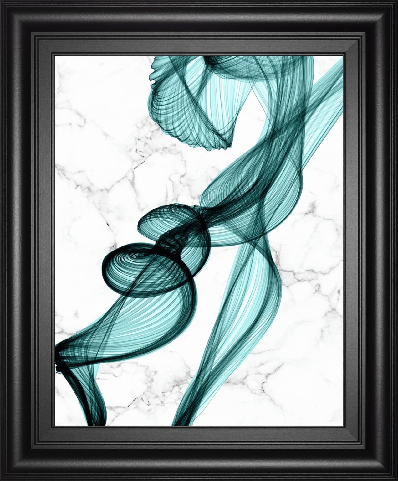 22x26 Teal Ribbons II By Irena Orlov - Light Blue
