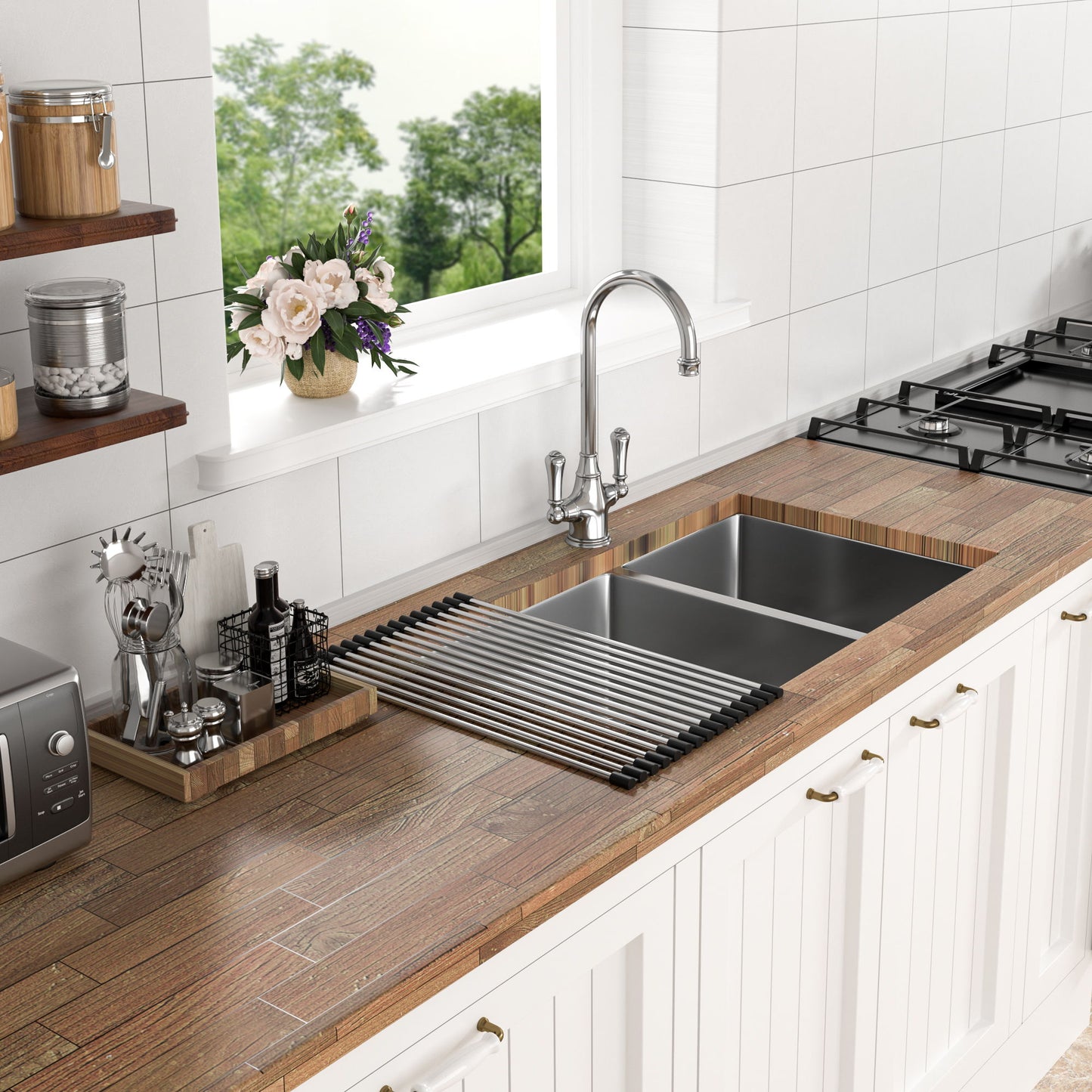 Modern Double Bowl Undermount Sink Design With 10" Deep Basins