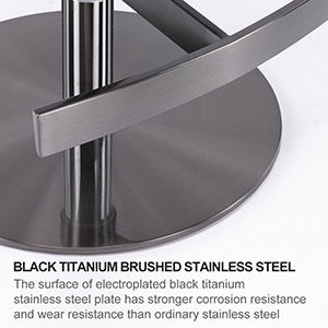 Titanium Stainless Steel Bar Stool, Grade Modern Bar Chair With Backrest, Swivel Adjustable Height For Kitchen Counter And Dining Room