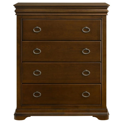 Garland - 4-Drawer Bedroom Chest Of Drawers - Brown Cherry