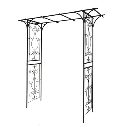 Metal Garden Arch Climbing Plants Support Rose Arch Outdoor - Black
