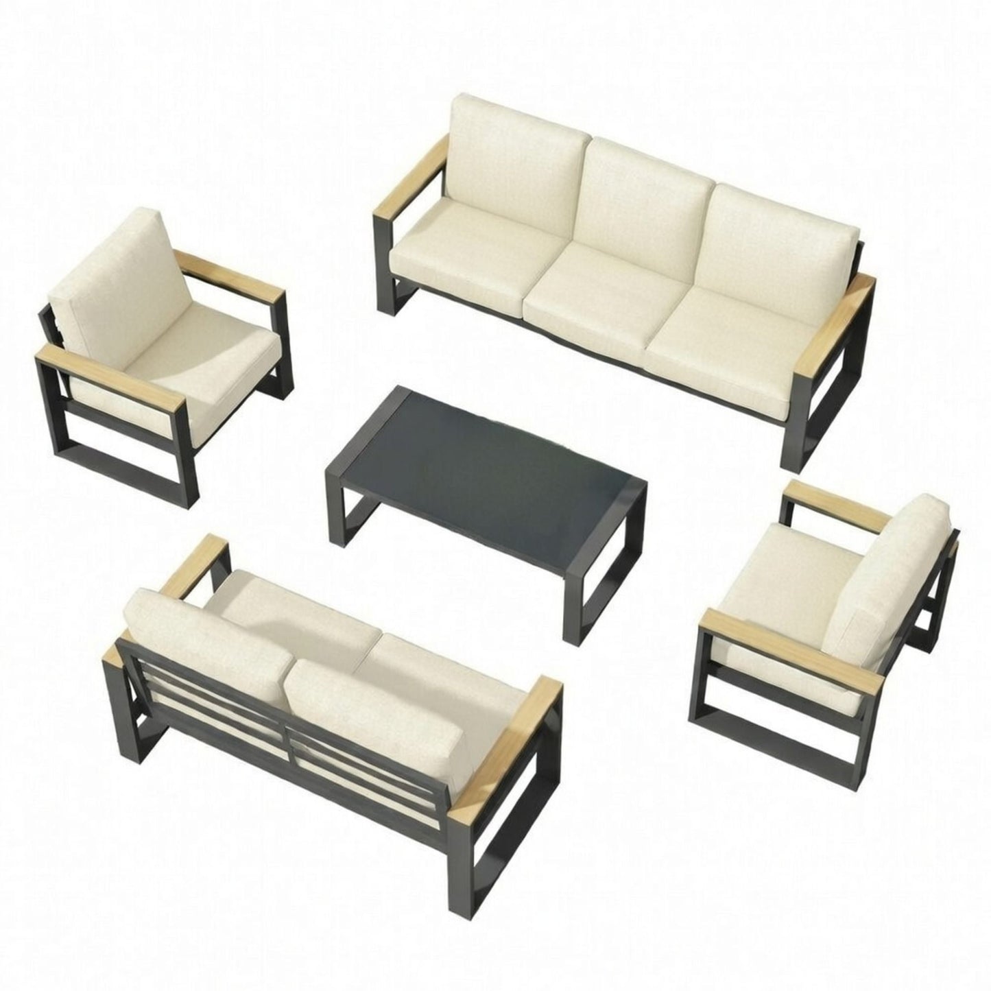 Modern Outdoor Sofa Set With Coffee Table
