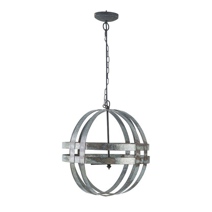 4 Light Galvanized Chandelier, Hanging Light Fixture With Adjustable Chain For Kitchen, Bulb Not Included - Gray