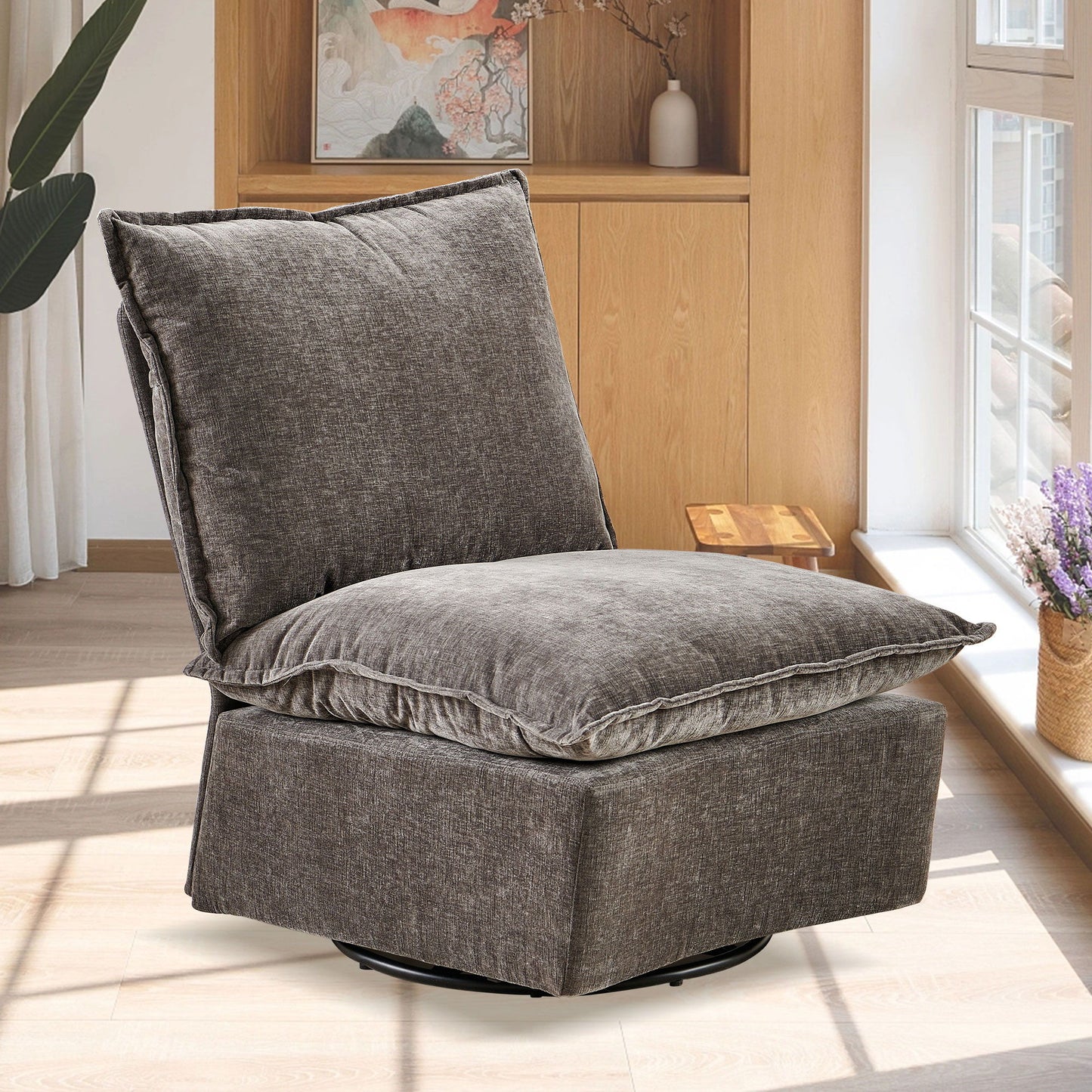 Detachable Single 360 Swivel Rocking Rocker, 360 Swivel Sofa Chair & Single Sofa Lounge, Comfortable Seating For Living Room & Bedroom Sofa 1 Piece