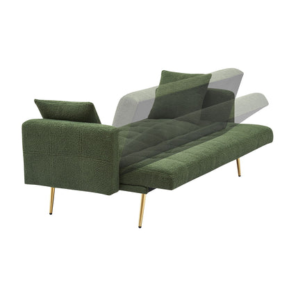 Teddy Fleece Sofa Bed With Luxurious Throw Pillows