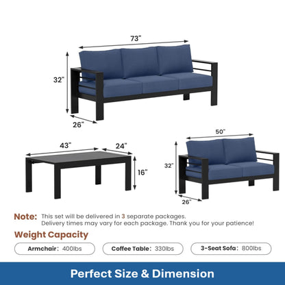 Outdoor Patio Set, All-Weather With Thick Cushions