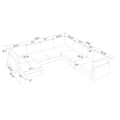 Modern Reversible Modular Sectional